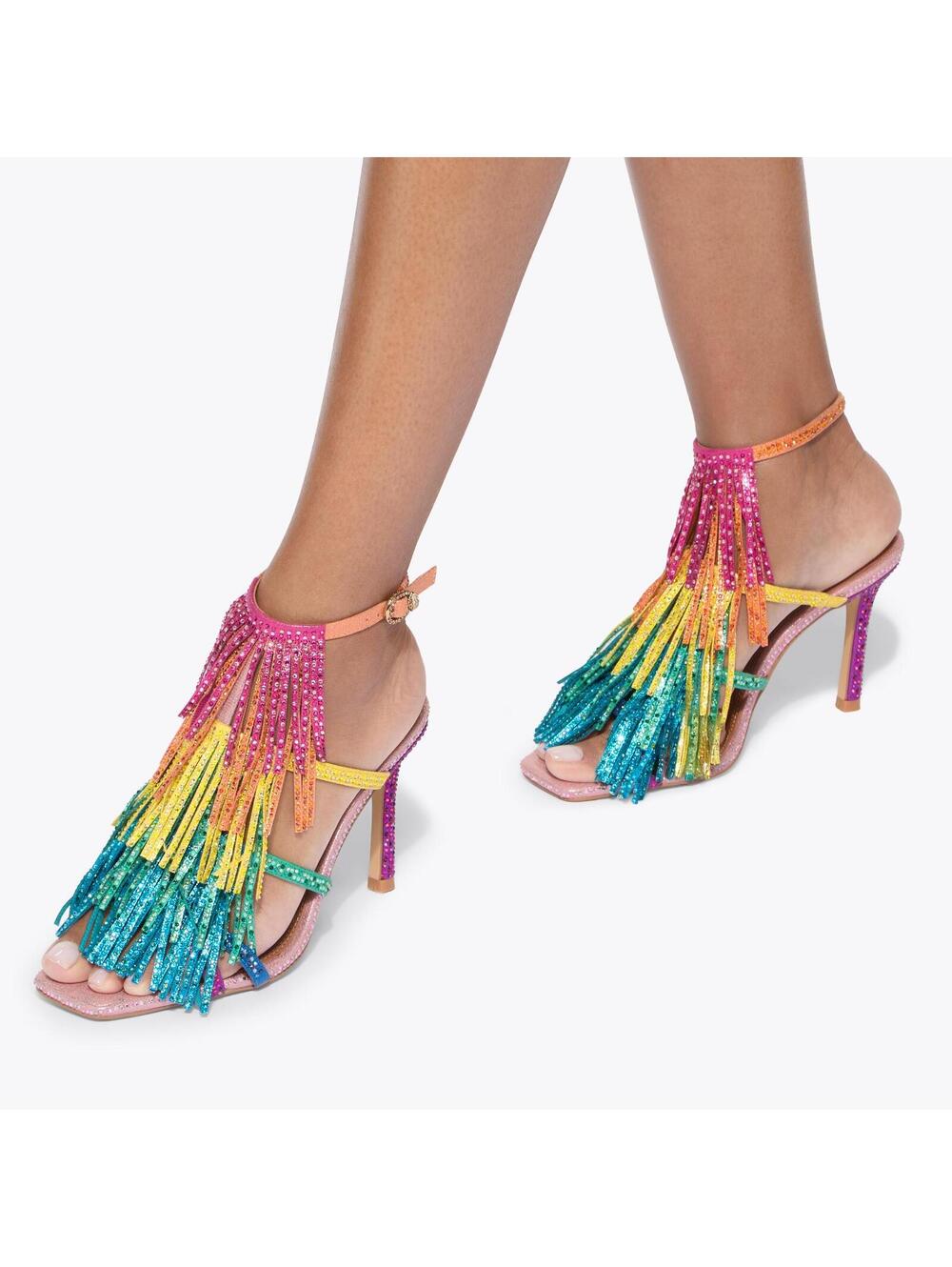 Kurt Geiger Fringe Sandal Multi-Colour Metallic EU37/US6.5